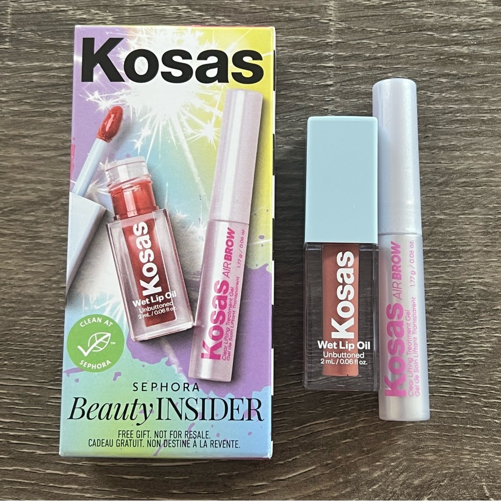 Kosas Value Duo Kit/Wet Lip Oil + Air Brow Clear Lifting Treatment Oil